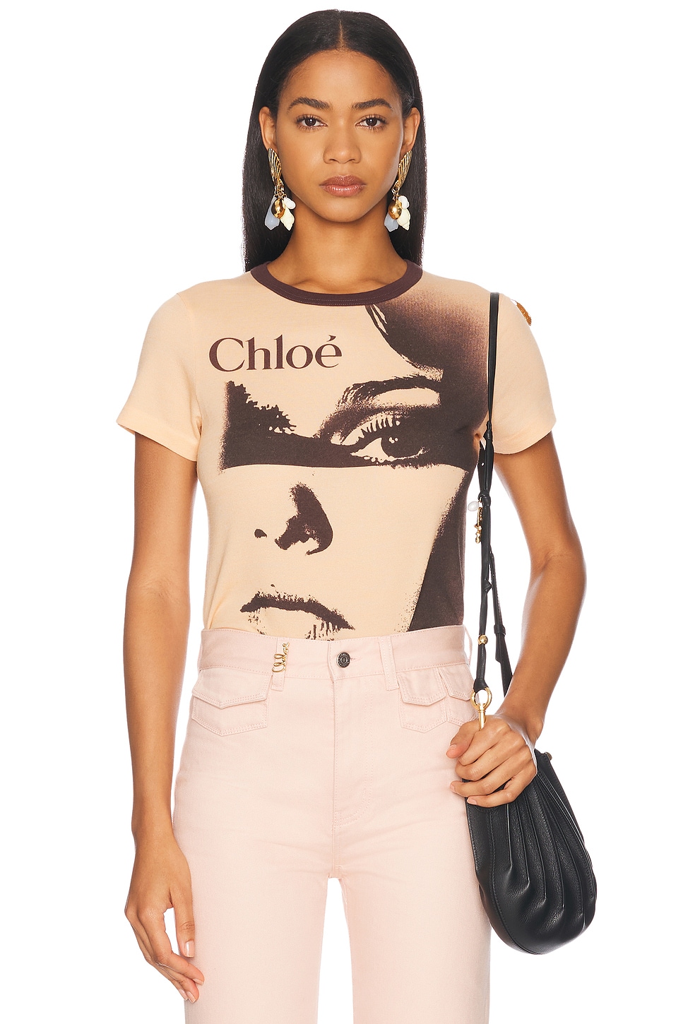 

Футболка с портретным принтом Chloe, Tender Orange
