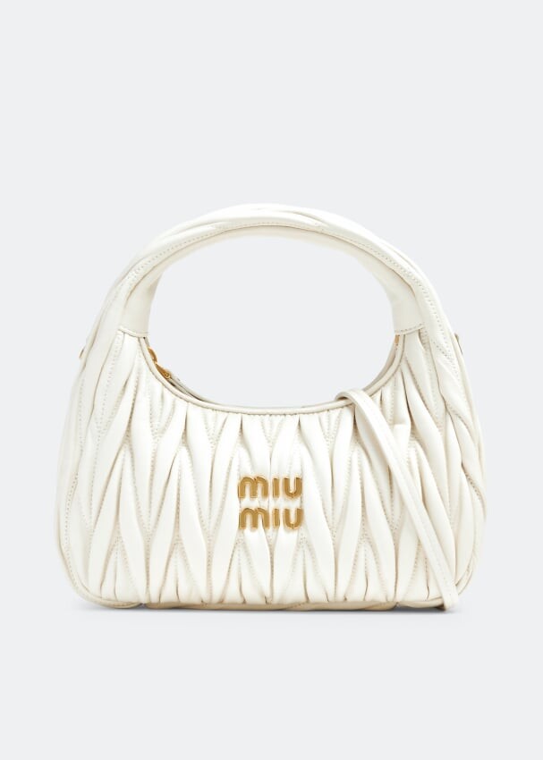 

Сумка Miu Miu Wander Matelassé Mini Hobo, белый