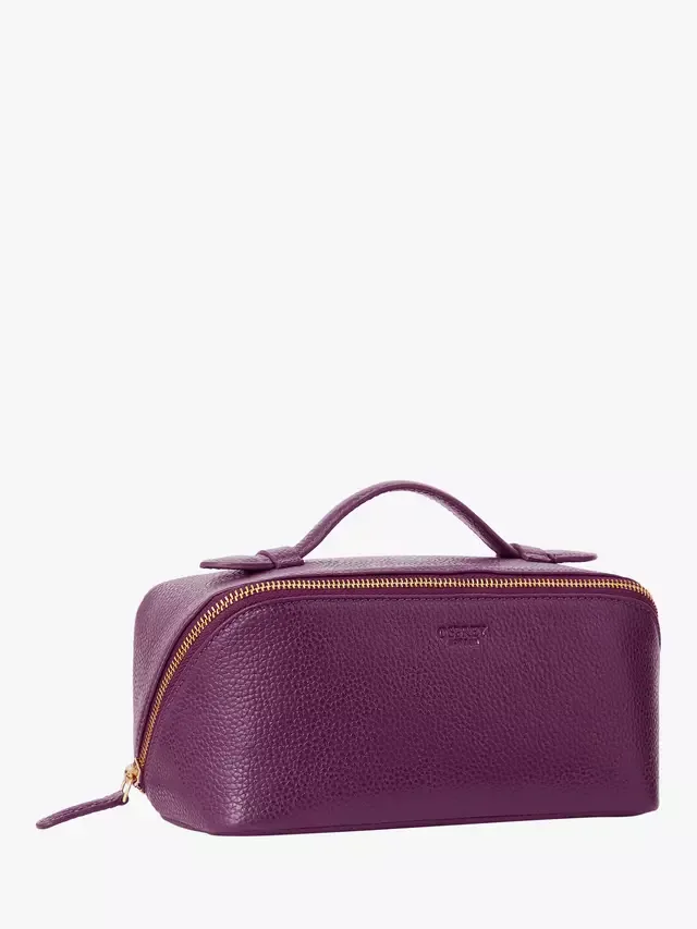 Кожаная косметичка Jet Set OSPREY LONDON, Aubergine — фото 2
