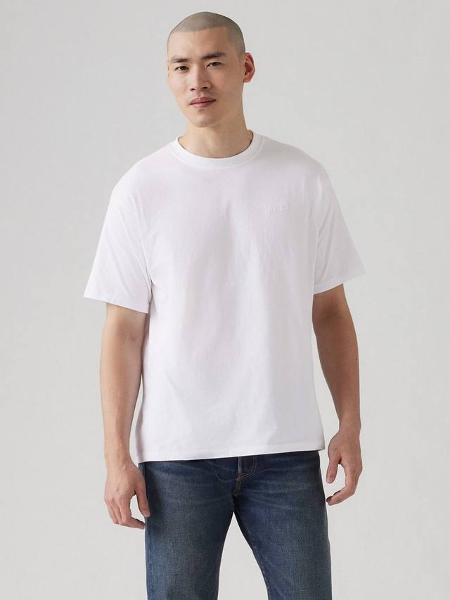 

Винтажная футболка с красным язычком Levi's, белый