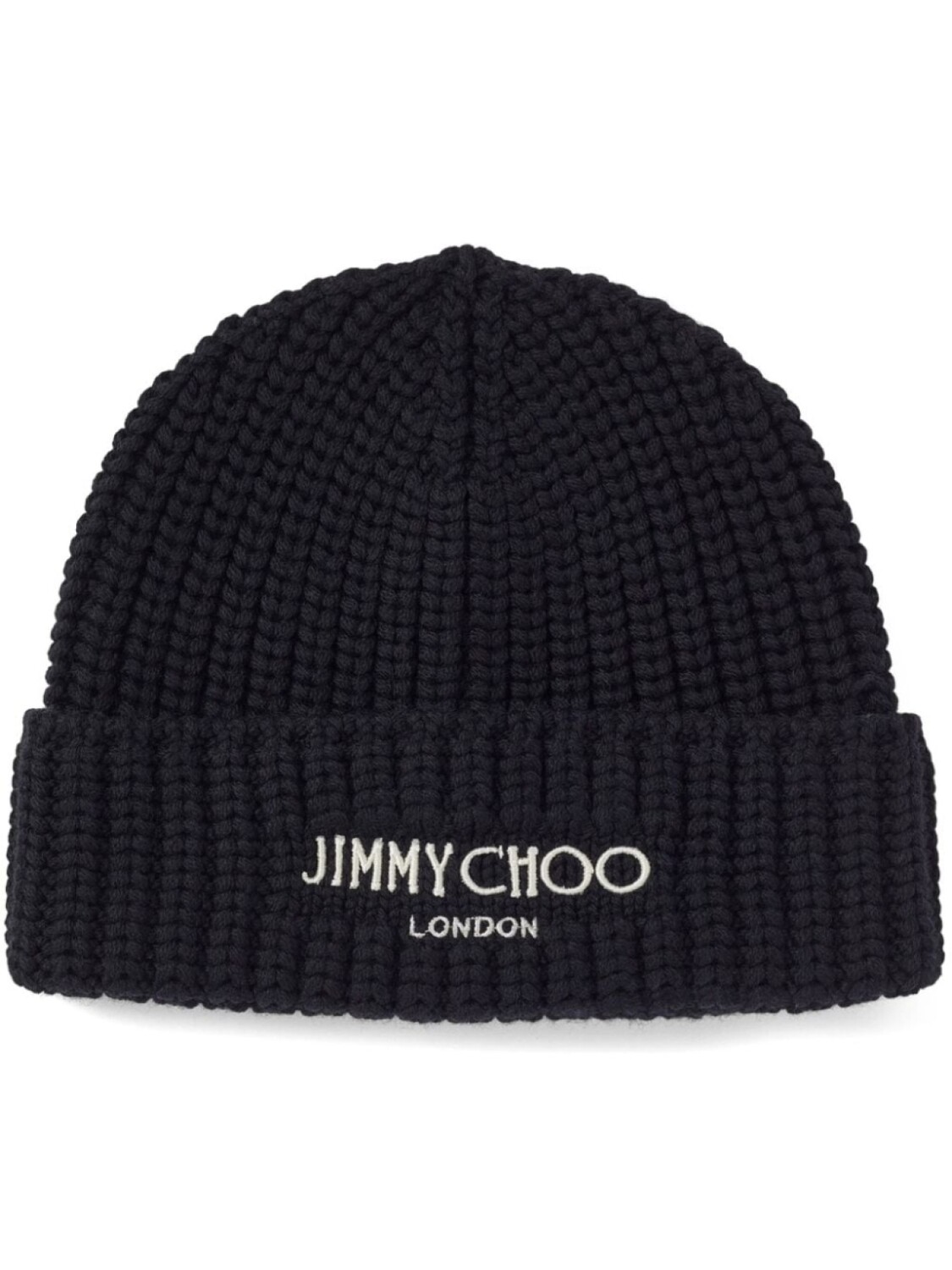 

Jimmy Choo шапка бини в рубчик с нашивкой-логотипом, черный