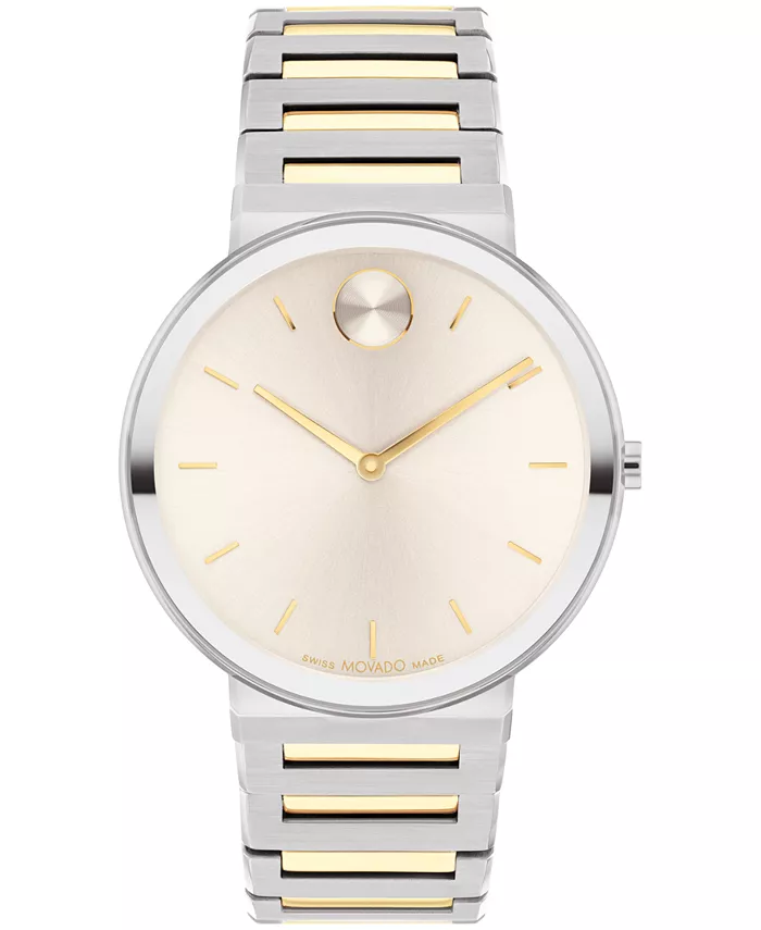 

Мужские часы Bold Horizon Swiss Quartz с двухцветным корпусом из нержавеющей стали, 40 мм Movado