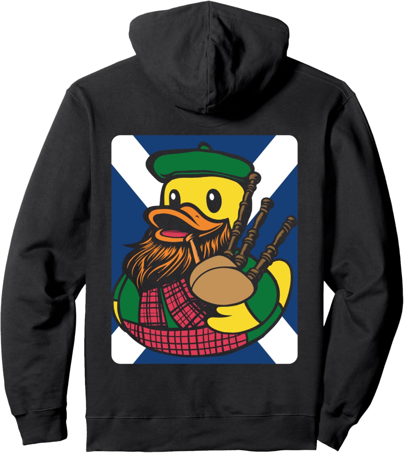 

Толстовка с капюшоном в виде резиновой волынки и шотландской утки-волынщика, черная Bagpipe Duck Traditional Scots Rubber Ducky