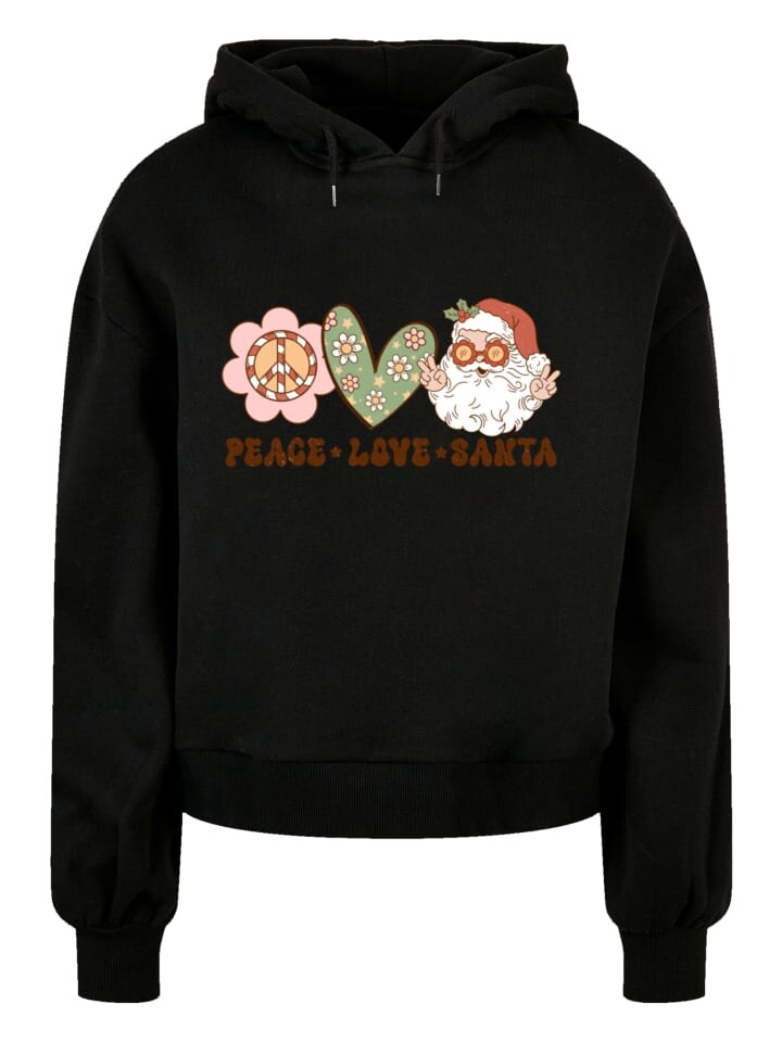 

Пуловер F4NT4STIC Oversized Hoody Peace Love Santa Weihnachten, черный