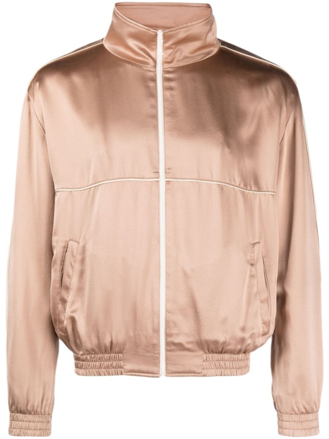 

Saint Laurent шелковая куртка на молнии, нейтральный цвет