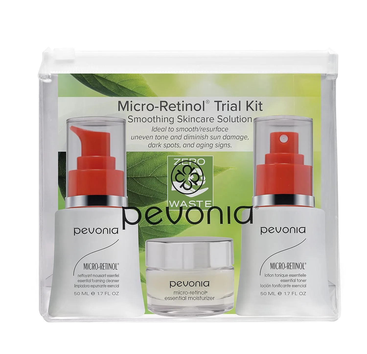 Пробный набор PEVONIA Micro-Retinol - разглаживающее средство для ухода за кожей, 11,68 жидких унций.