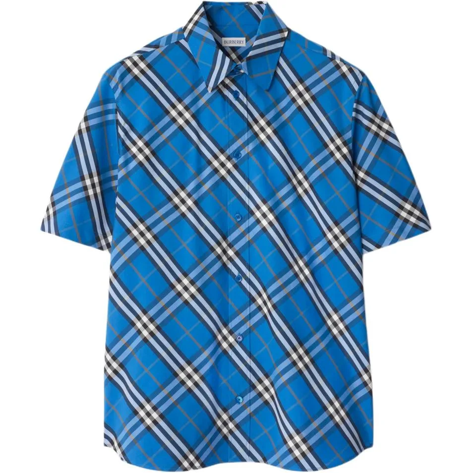 Рубашка Burberry хлопковая, синий