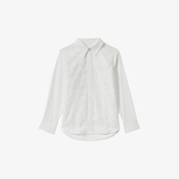 

Рубашка Delaney из хлопка с цветочным узором Reiss, белый