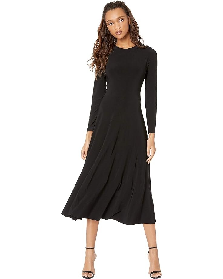 

Платье Norma Kamali Long Sleeve Flared, черный