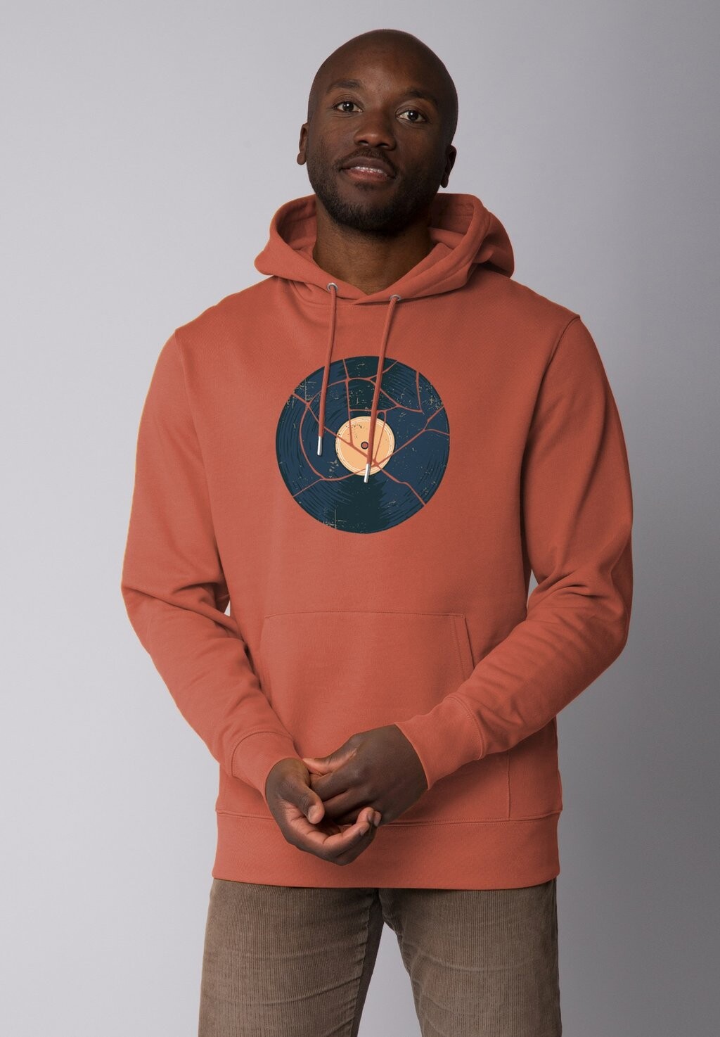 

Толстовка с капюшоном BROKEN VINYL watapparel, коричневый