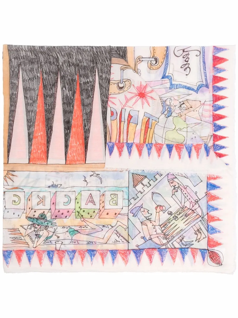 

Шарф с принтом Faliero Sarti, бежевый