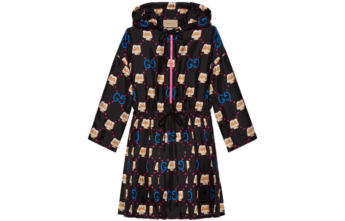 Платье женское Gucci с длинными рукавами, классический крой, черное