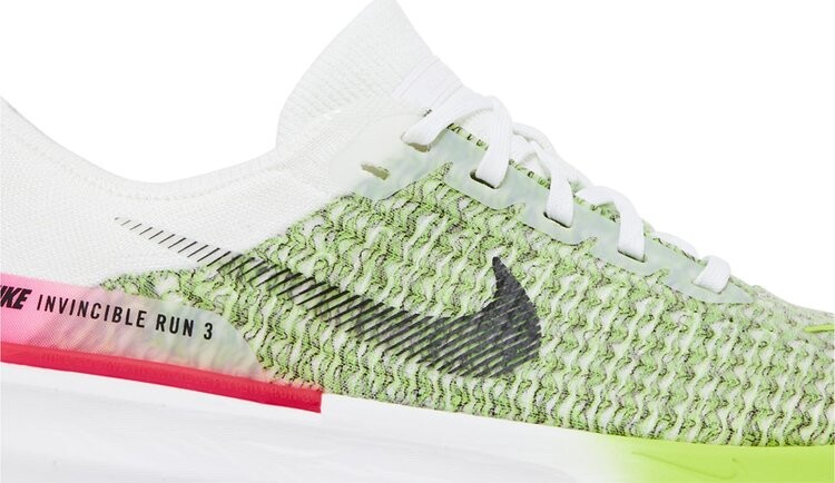Кроссовки ZoomX Invincible Run Flyknit 3 'White Volt Hyper Pink', белый — фото 2