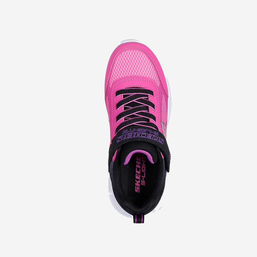 SKECHERS Детские светящиеся в темноте кроссовки Sola Glow Ombre Deluxe розово-чёрные — фото 4