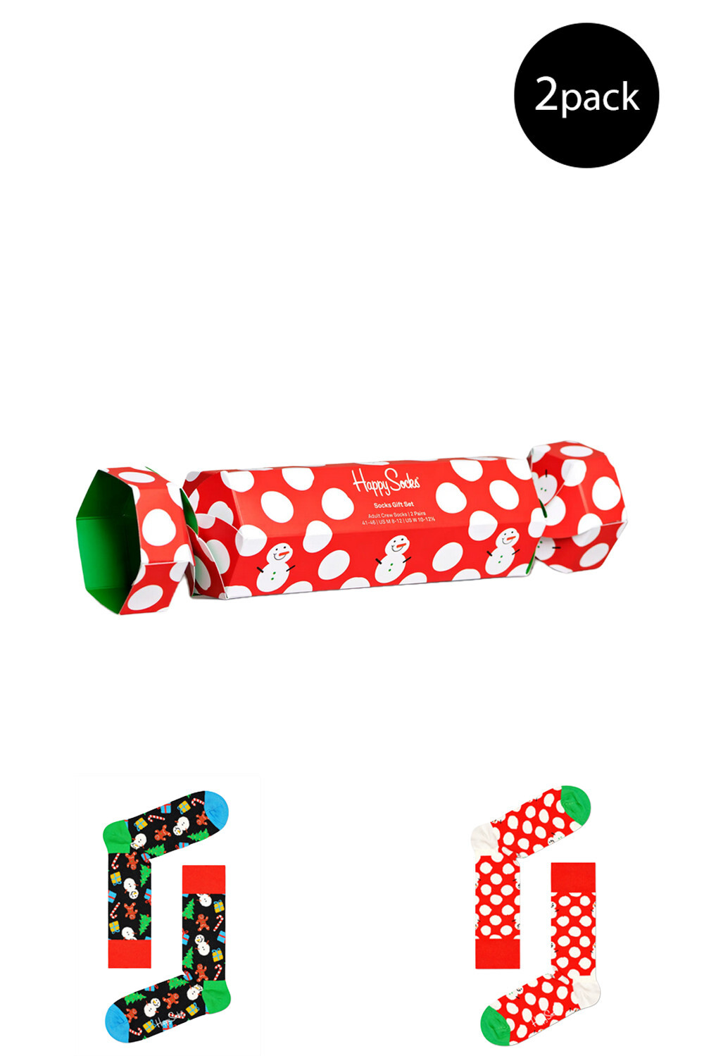 

Носки мужские Happy Socks с новогодним принтом 2 пары, мультиколор