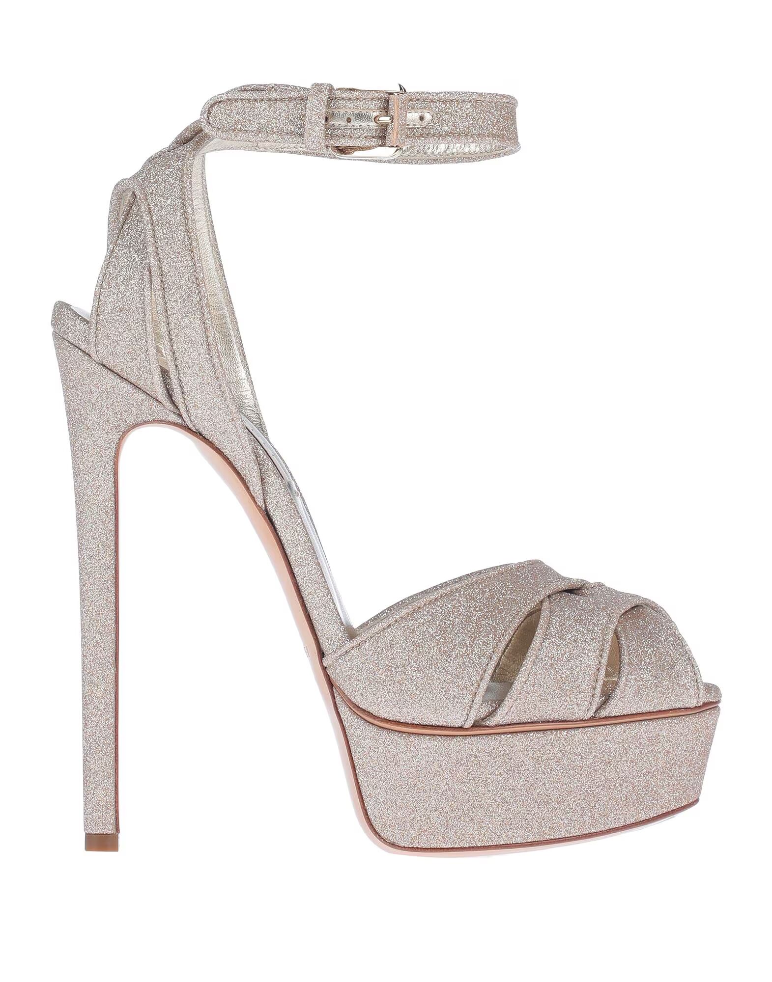 Сандалии Casadei, платиновый