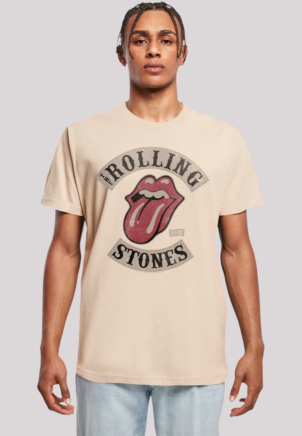 

Футболка с принтом THE ROLLING STONES ROCKBAND TOUR 78 F4NT4STIC, цвет sand
