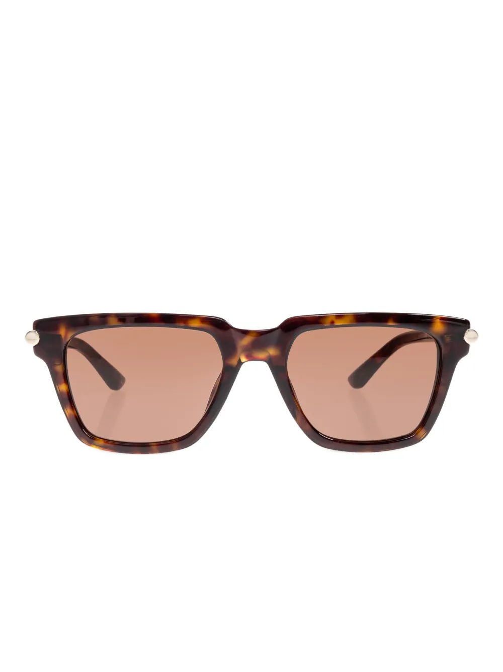 

Солнцезащитные очки Icon в черепаховой оправе с T-образной оправой Alexander McQueen Eyewear, коричневый