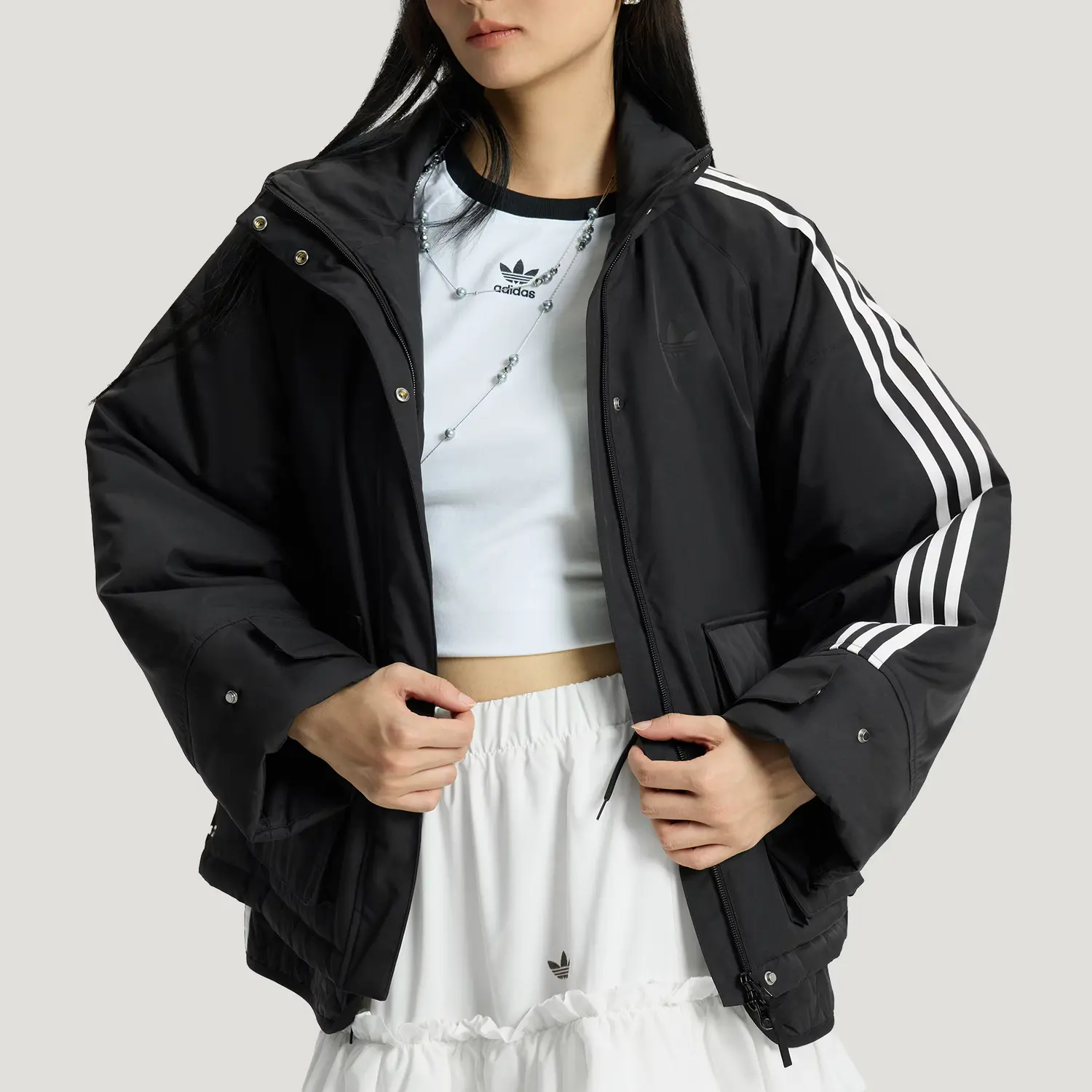 FW25 PREMIUM 3S Утепленная Пуховик Women's Adidas Originals, черный — фото 4