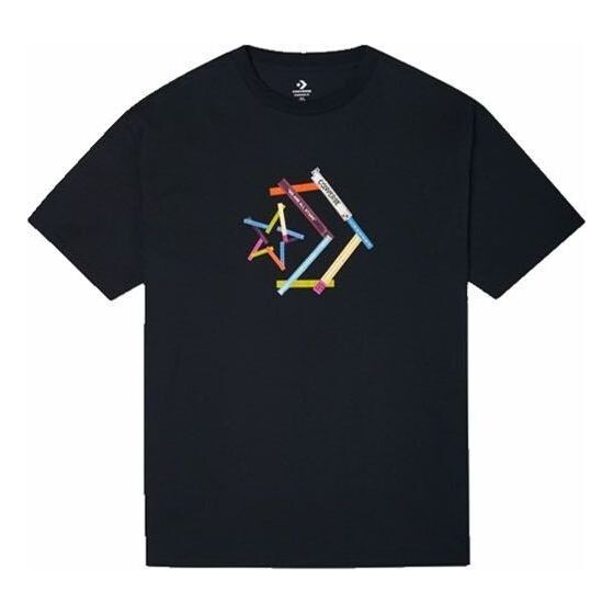 

Футболка star chevron printing sports round neck short sleeve t-shirt 'black' Converse, черный