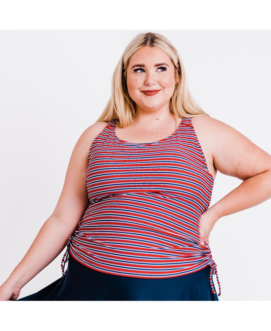 

Купальник-танкини Maya больших размеров: верх со съемными чашечками и плавки Calypsa, Navy & red stripe, Красный, Купальник-танкини Maya больших размеров: верх со съемными чашечками и плавки Calypsa, Navy & red stripe