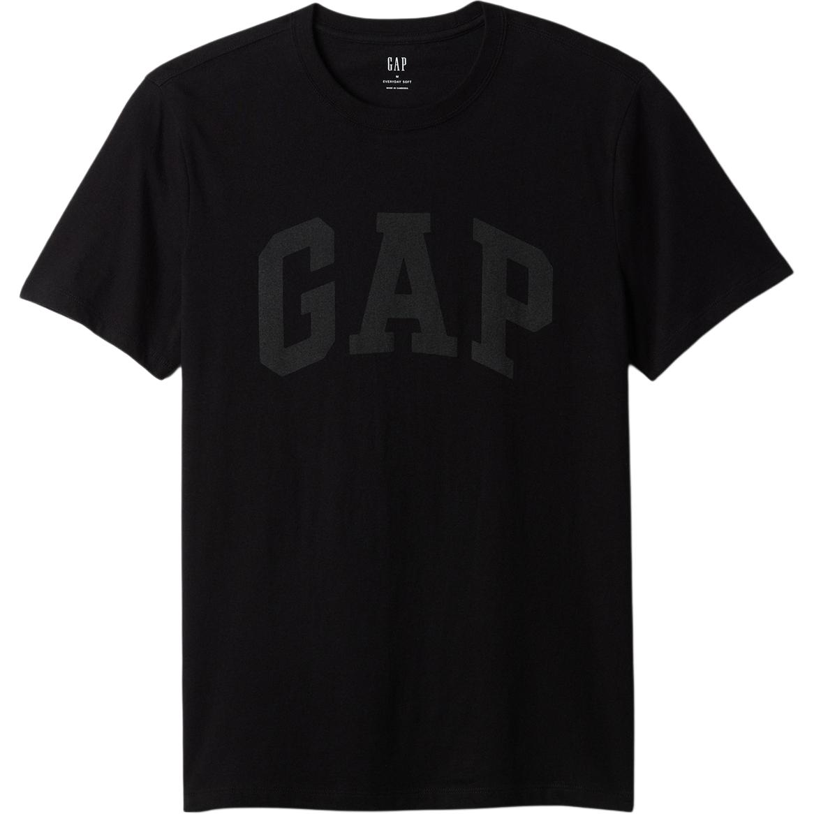 Футболка с коротким рукавом Spring минималистичный стиль универсальный топ Unisex GAP, черный