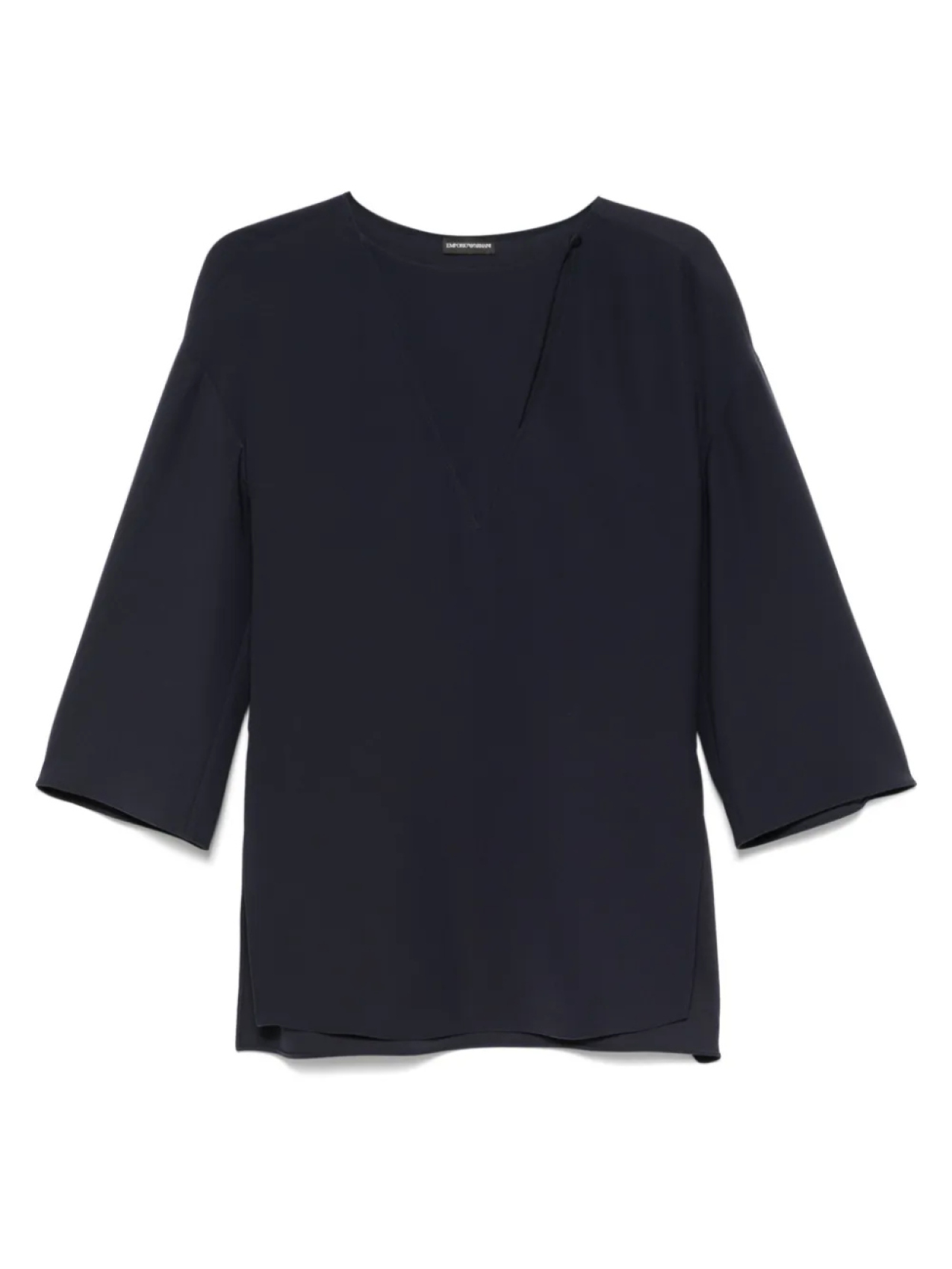 

Блузка из кади Emporio Armani, синий