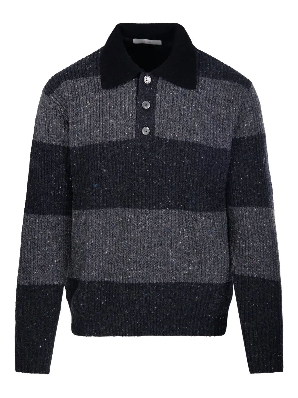 

Полосатая вязаная рубашка-поло Dunst, черный