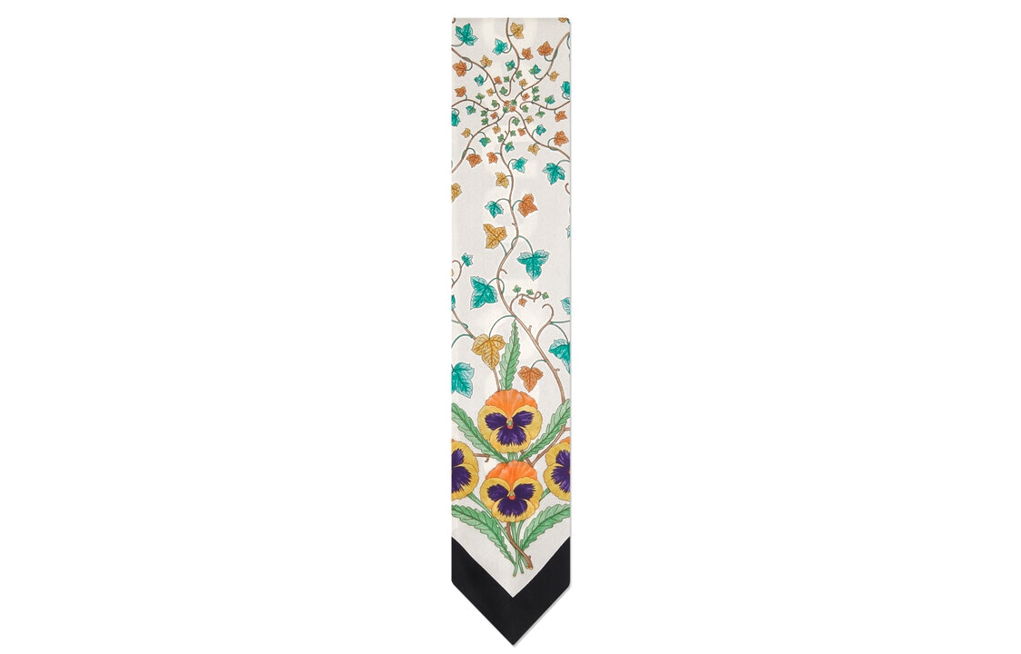 

GUCCI Шелковый платок Flora для женщин бежевый /black