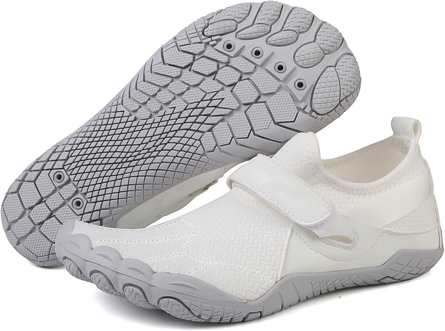 

Женские и мужские водные туфли, дренажная подошва, легкие, дышащие, быстросохнущие сетчатые пляжные туфли, для прогулок, рыбалки, парусного спорта, походов, для дома и улицы, амфибийные кроссовки (для взрослых/детей постарше) Vtiao, белый