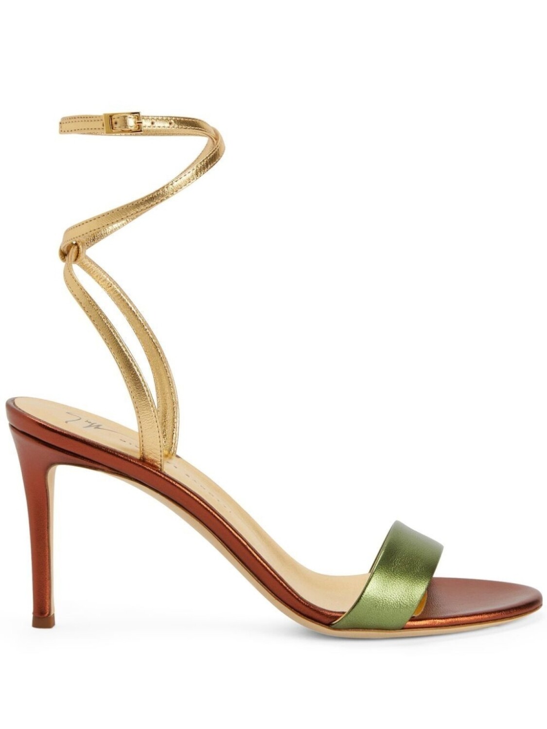 Giuseppe Zanotti босоножки Erwan с эффектом металлик, зеленый