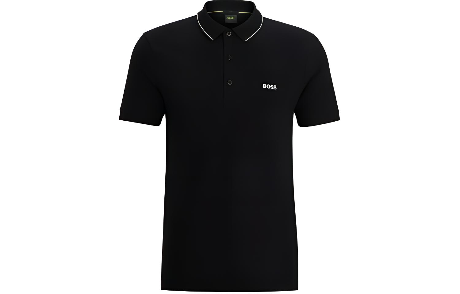 

Футболка поло с принтом логотипа HUGO BOSS, черная