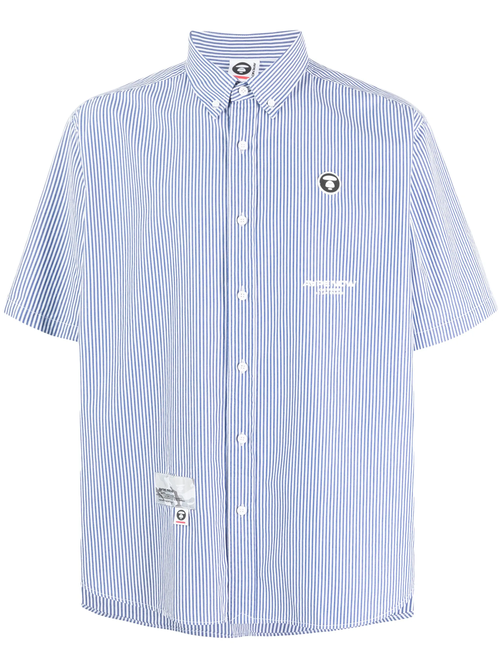 

Полосатая рубашка с логотипом Aape By A Bathing Ape, синий