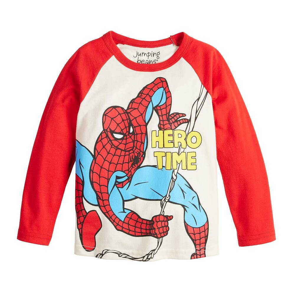

Футболка с длинными рукавами Jumping Beans Spidey Find Your Power для мальчиков и девочек младшего возраста, цвет Cream