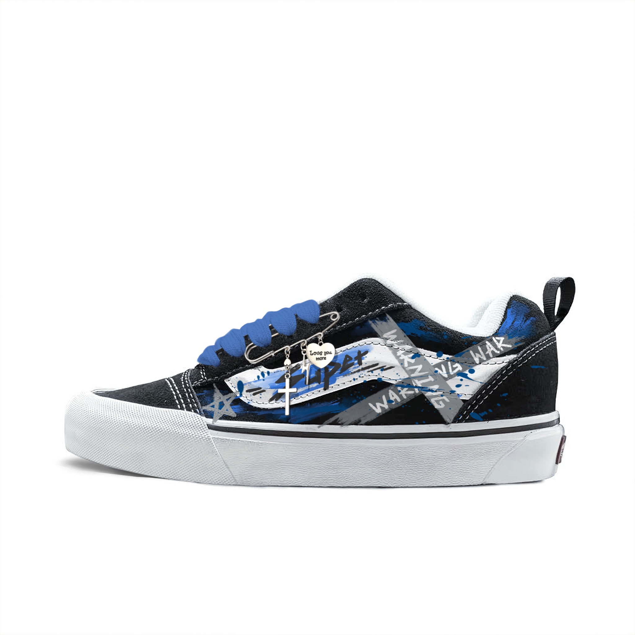 

Vans Knu Skool устойчивые к истиранию низкие кроссовки для скейтбординга unisex blue white