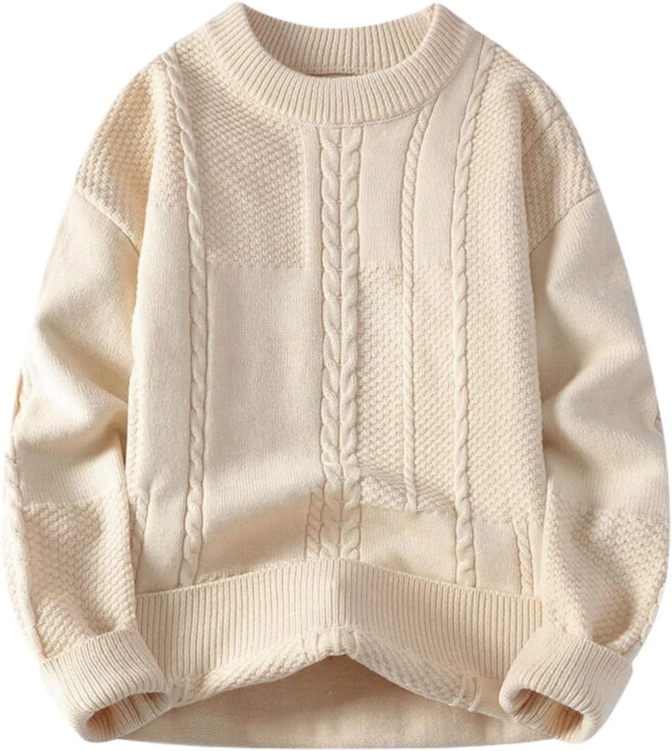 

Мужской свитер с круглым вырезом, корейский стиль, свободная вязка CQJFLQC