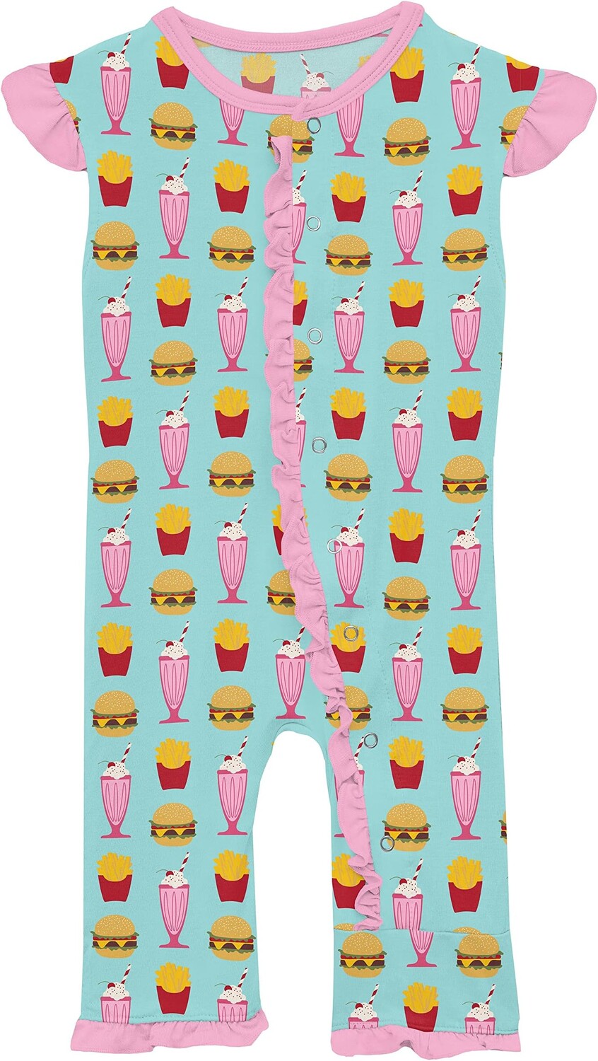 

Комбинезон Kickee Pants Ruffle Tank Romper, цвет Summer Sky Cheeseburger