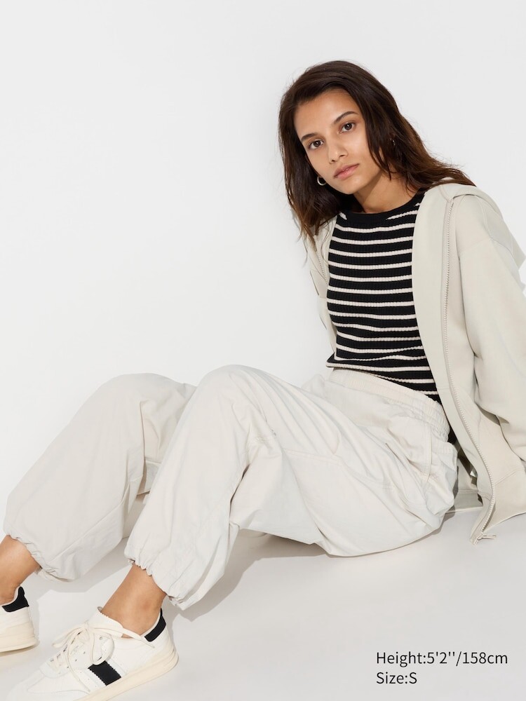 

Брюки-Парашют heattech короткие Uniqlo, цвет 30 бежевый