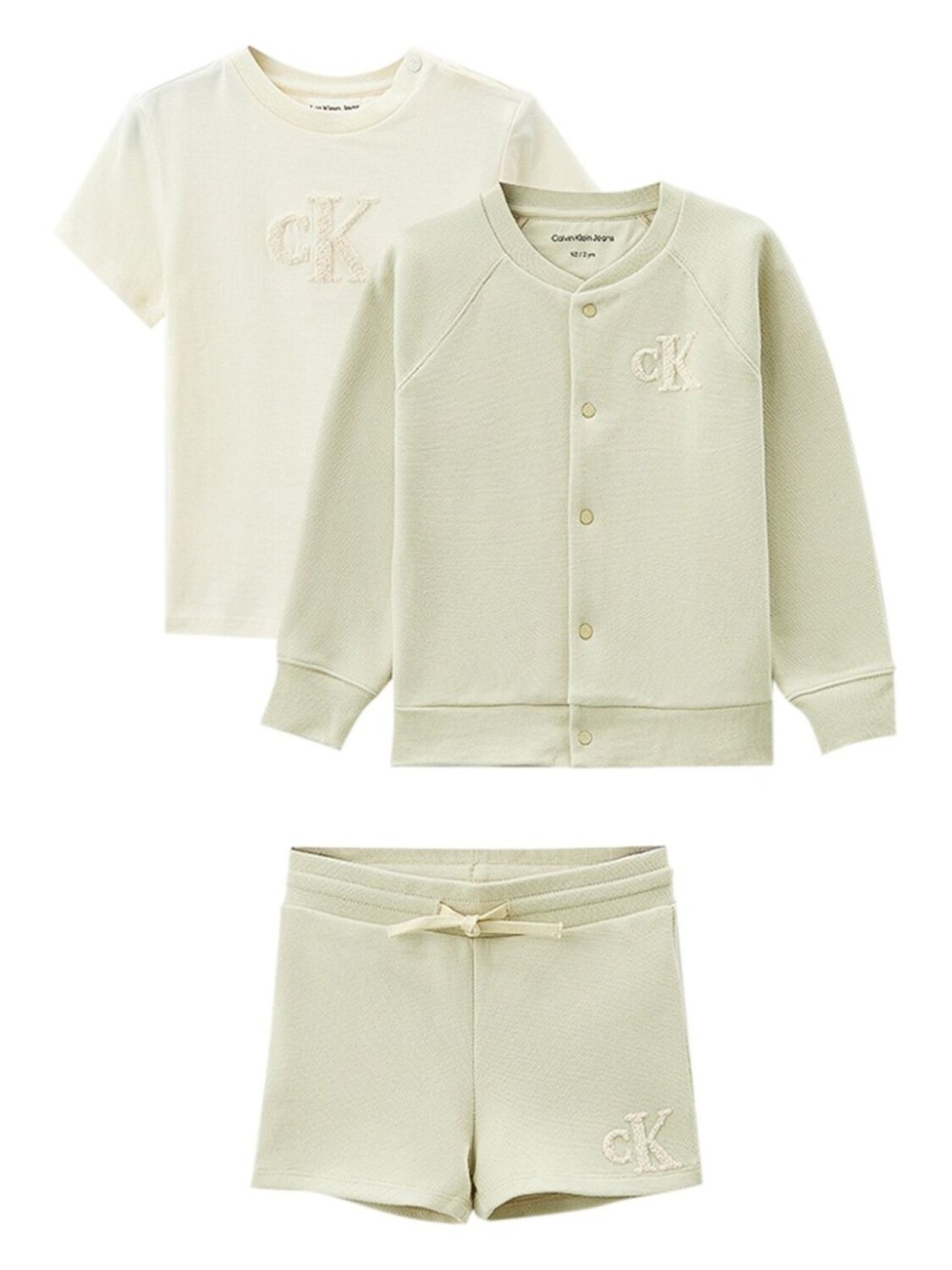 

Комплект из футболки и шортов с логотипом Calvin Klein Kids, зеленый