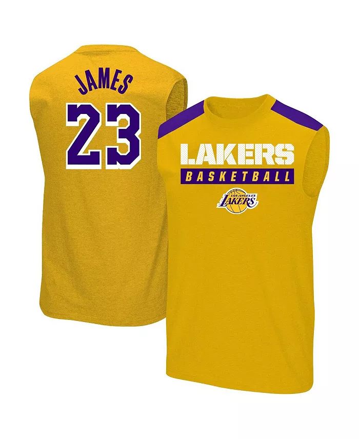 

Мужская майка игрока Los Angeles Lakers LeBron James Big Tall с золотым принтом Profile