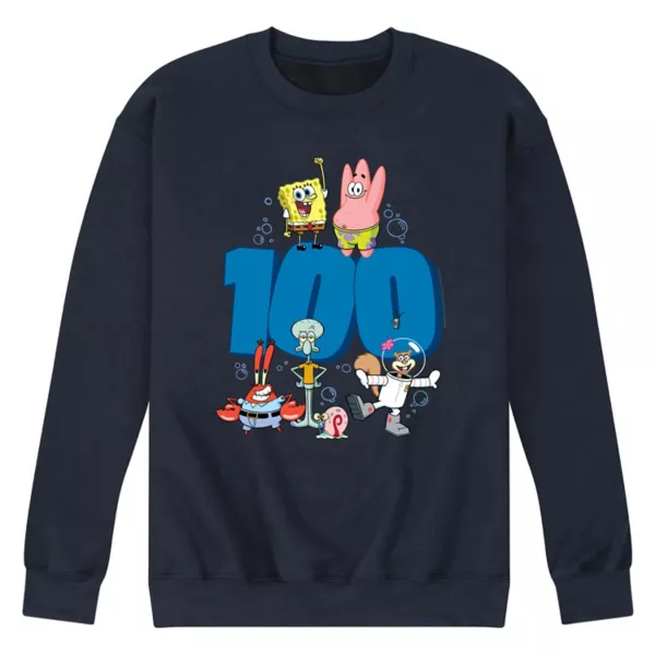 

Мужская флисовая толстовка SpongeBob SquarePants "100 дней" Nickelodeon, синий