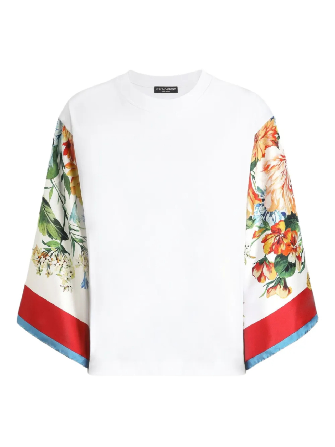 

Dolce & Gabbana футболка с рукавами из шелка, белый