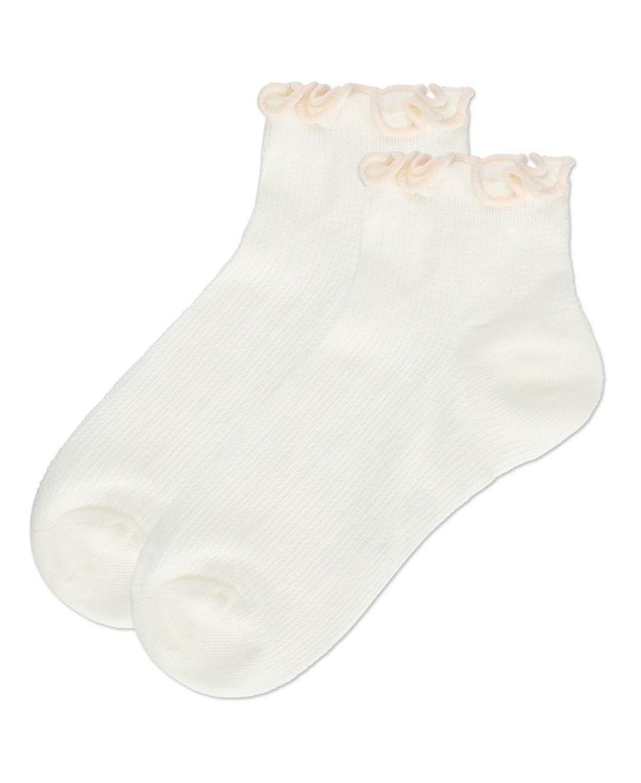 Цветные носки-перчатки с оборками для девочек MeMoi, Winter white-pink — фото 3