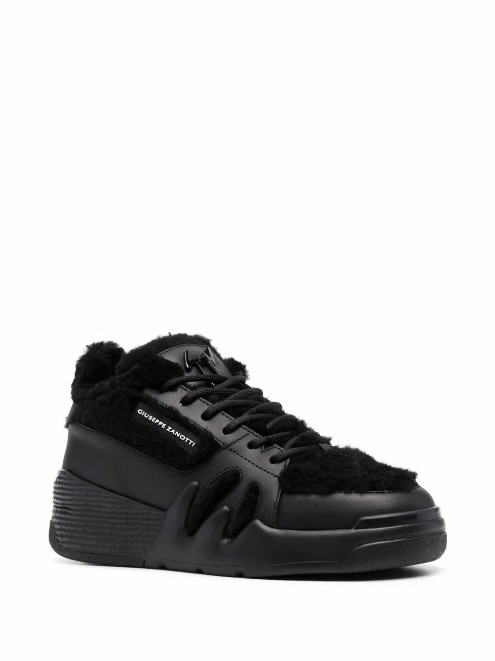 Высокие кроссовки Talon с мехом Giuseppe Zanotti, черный — фото 2