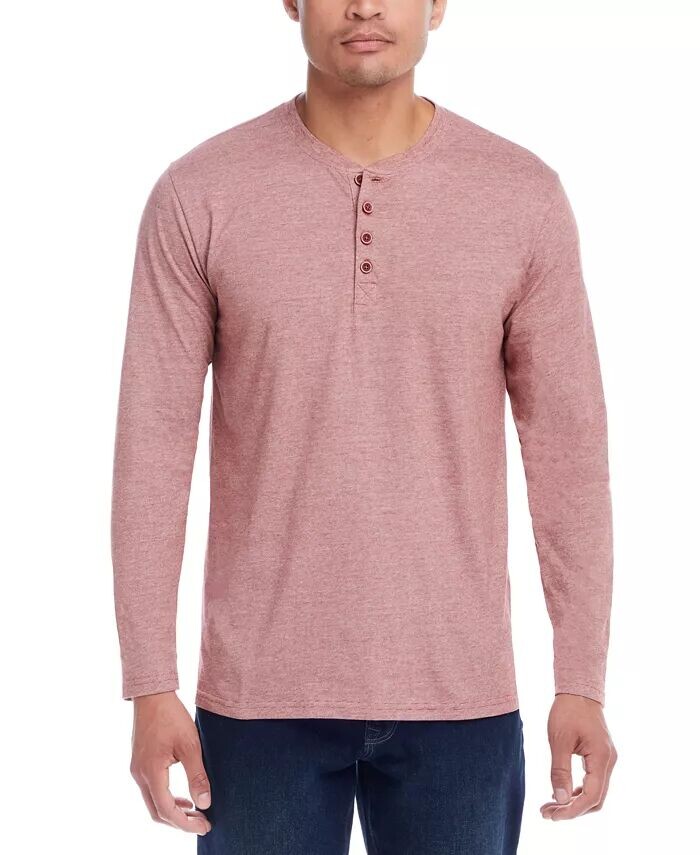 

Мужская футболка Henley в микрополоску с длинным рукавом Weatherproof Vintage, красный