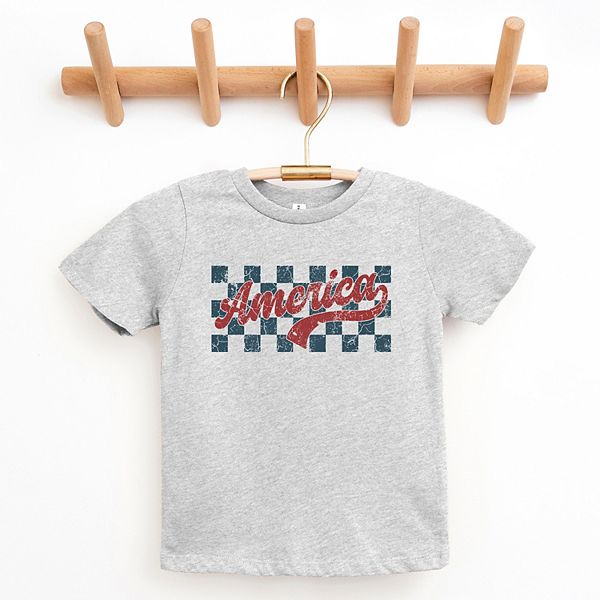 

Футболка с коротким рукавом в клетку america retro The Juniper Shop, Heather Grey