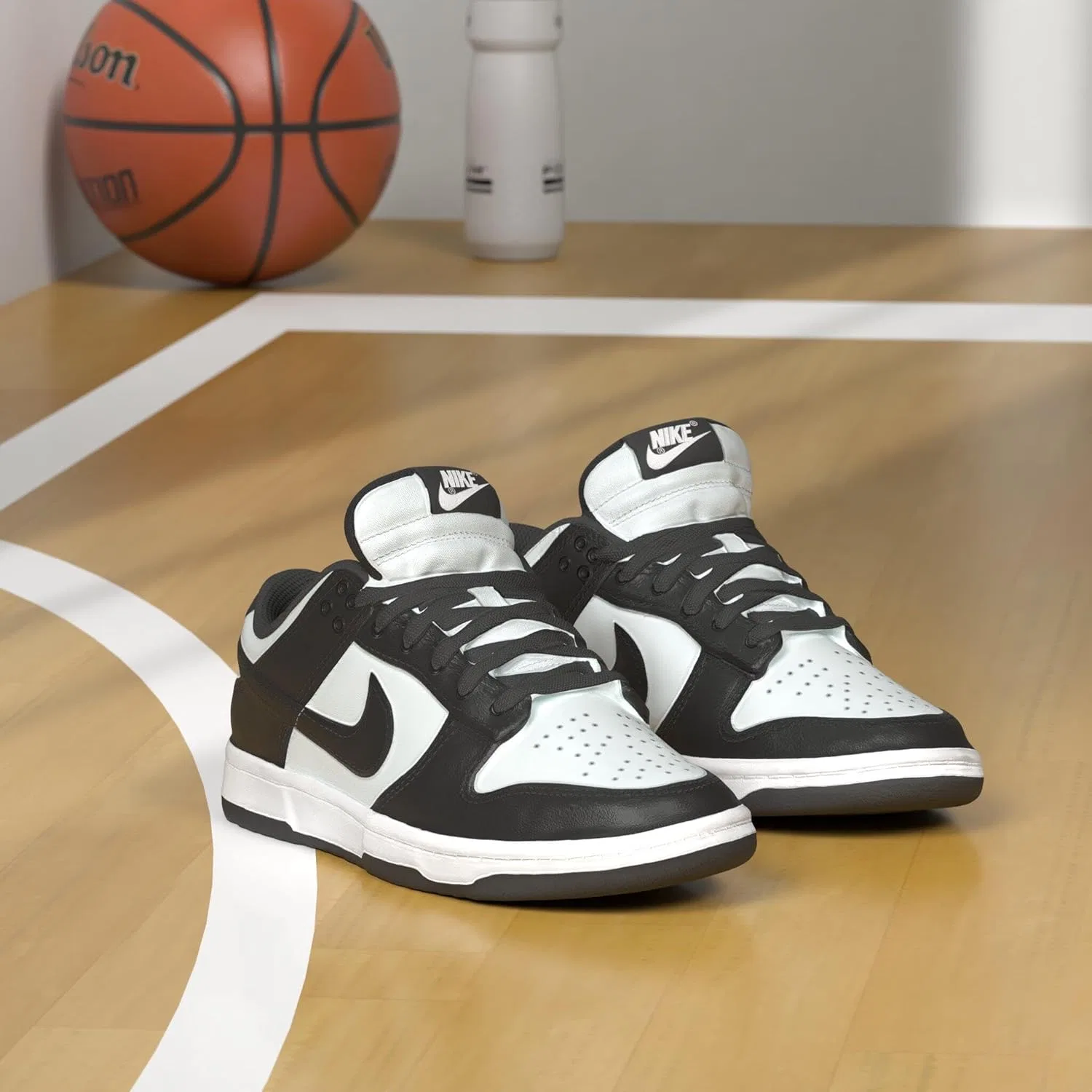 Кроссовки мужские Nike Dunk Low, White/Black/White — фото 2