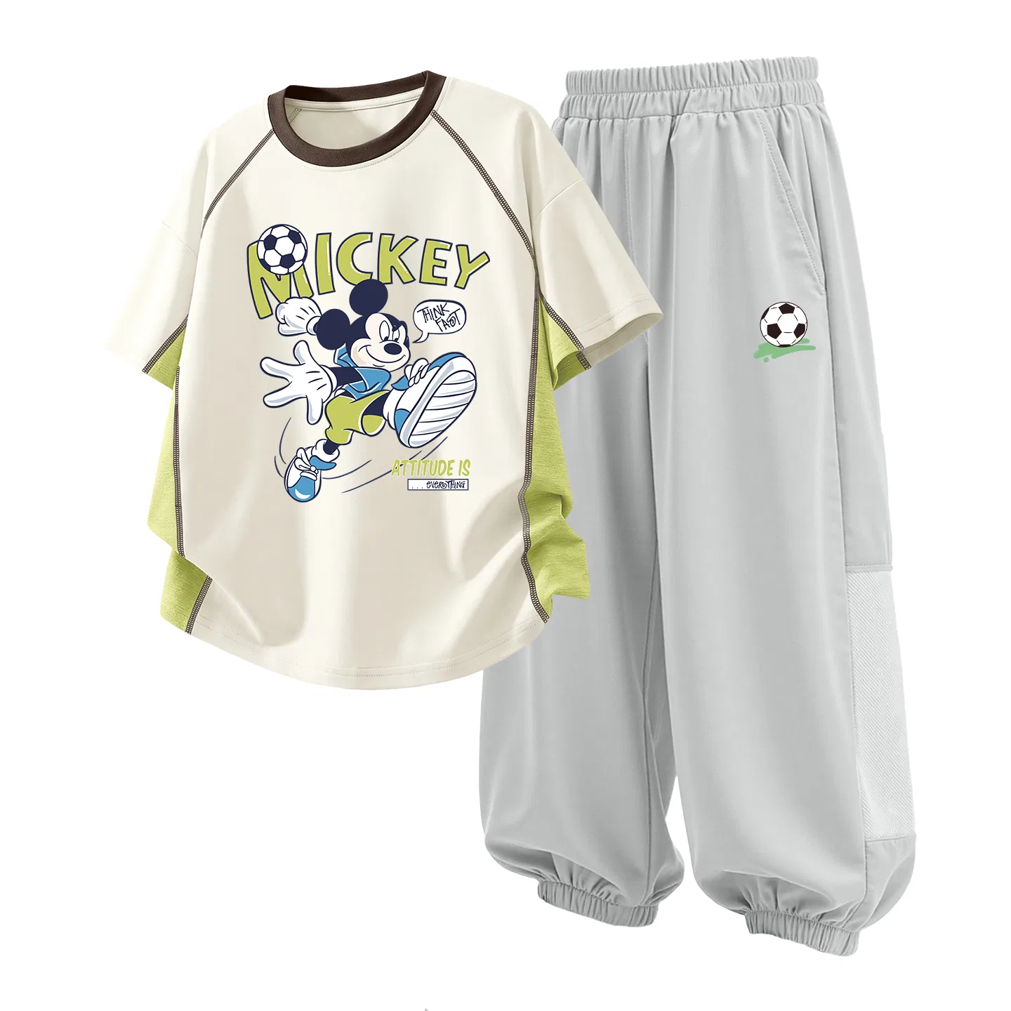 Детский спортивный костюм Casual Sportswear 2 Piece Set Disney, Di Soccer Ball White+Di Soccer Ball Misty Gray