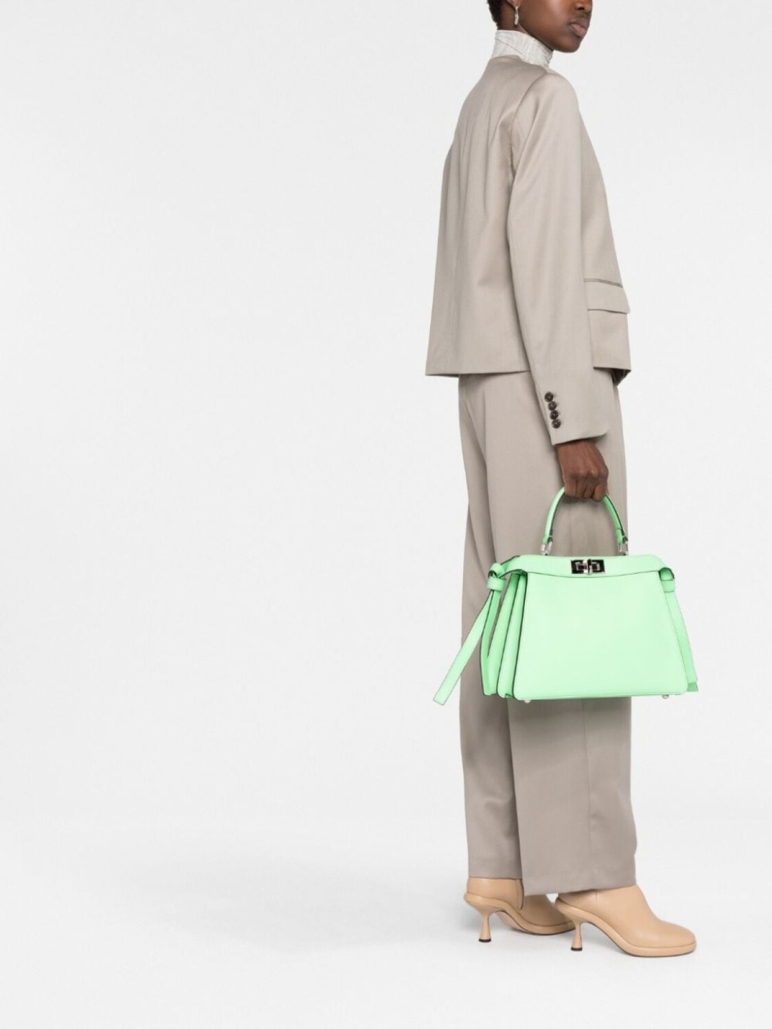 Сумка-тоут FENDI Peekaboo ISeeU среднего размера, зеленый — фото 2