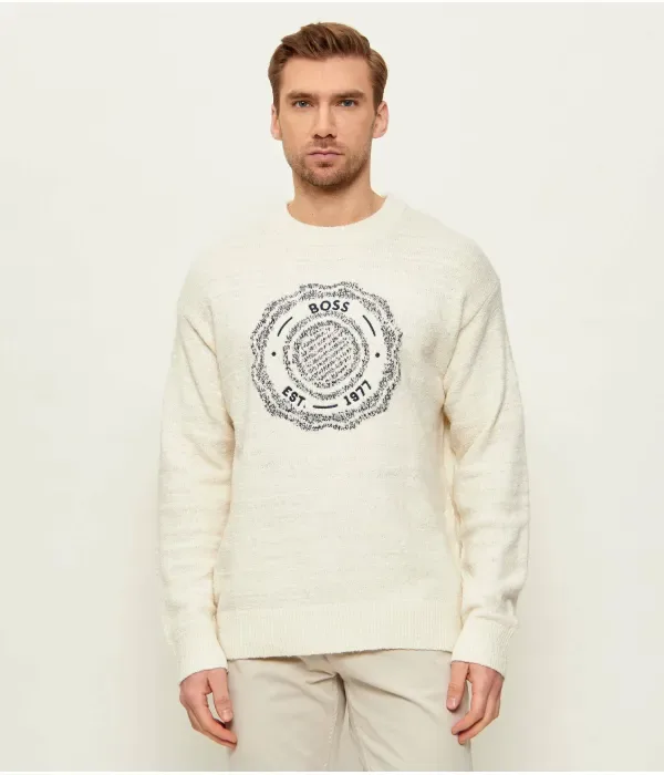 Свитер Керберт relaxed fit Boss Orange, экрю